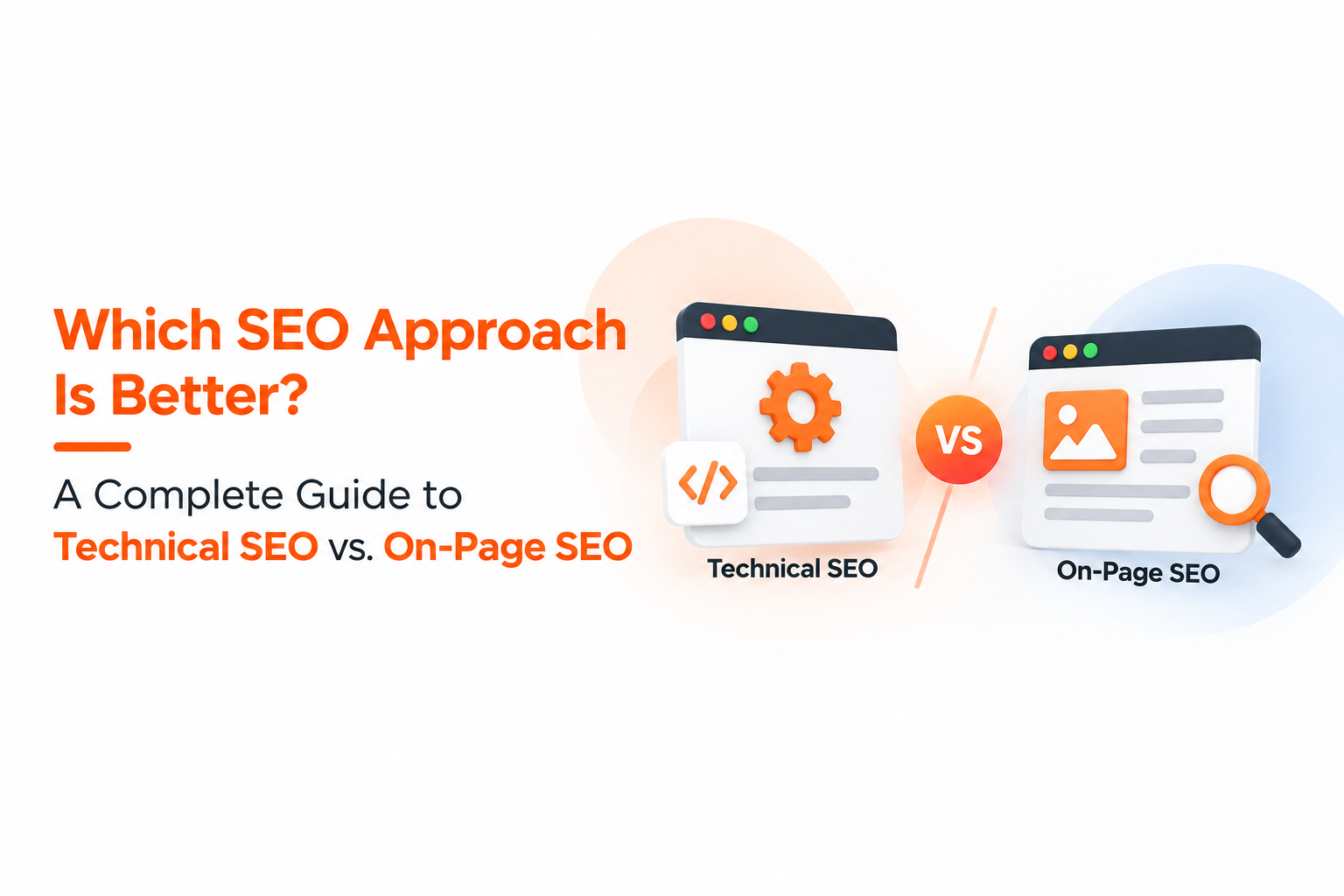 technical SEO vs on-page SEO image